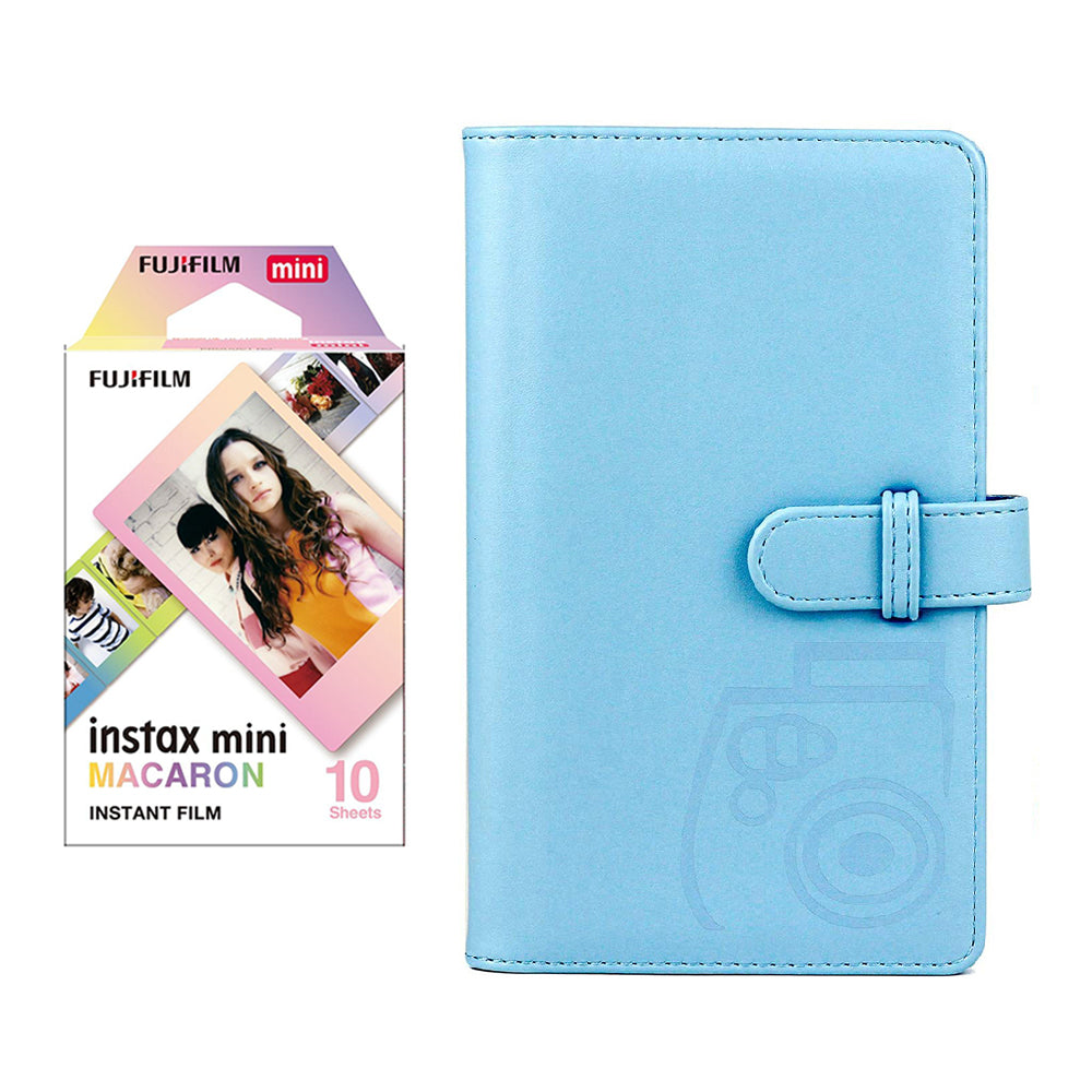 Fujifilm Instax Mini 10X1 macaron Instant Film with 96-sheet Album for mini film Sky blue