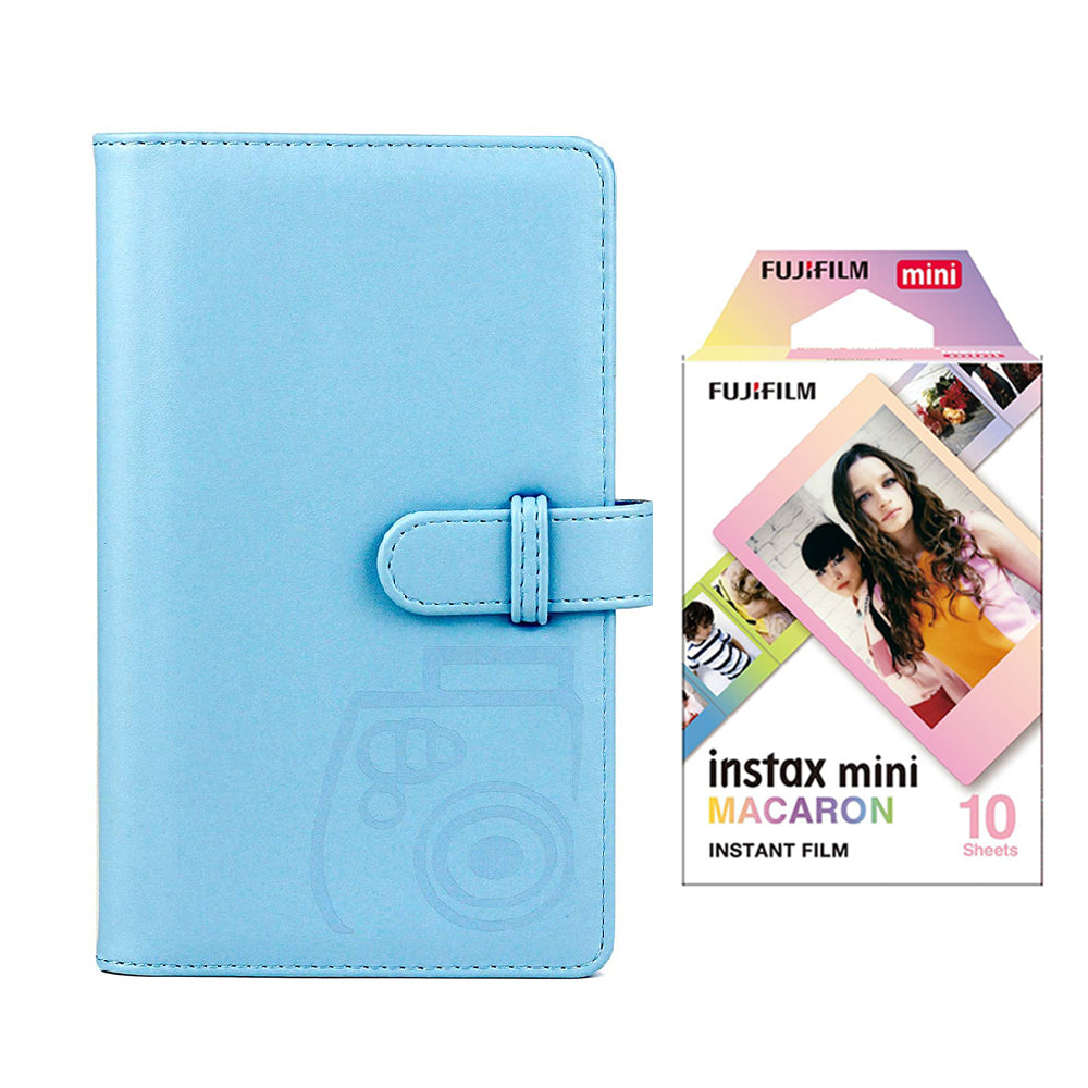 Fujifilm Instax Mini 10X1 macaron Instant Film with 96-sheet Album for mini film Sky blue
