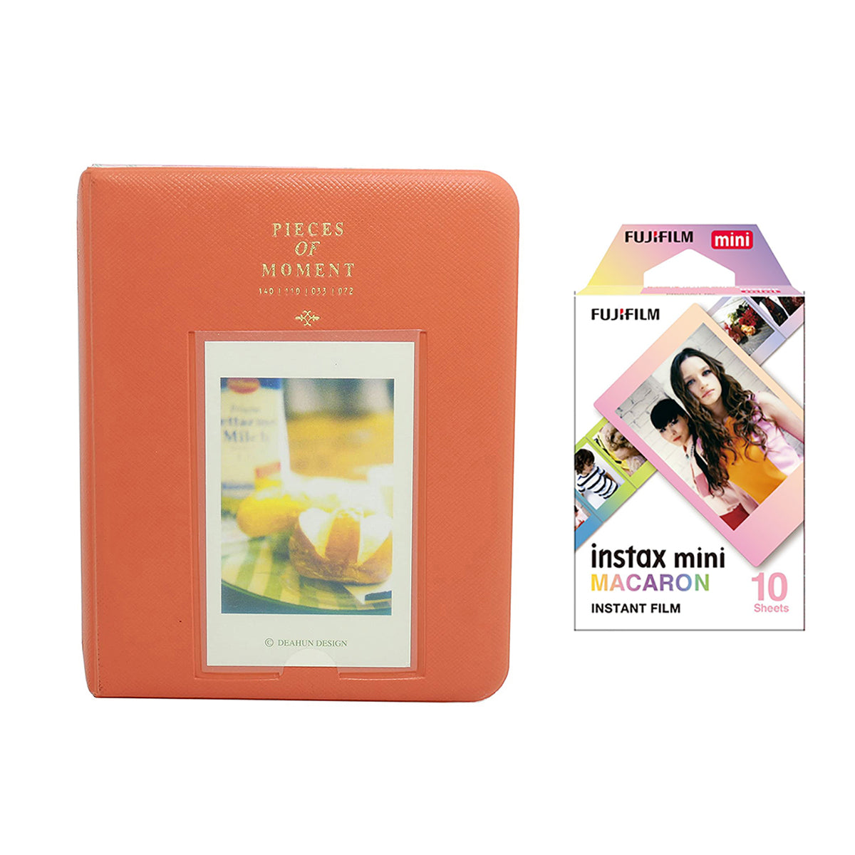 Fujifilm Instax Mini 10X1 macaron Instant Film with Instax Time Photo Album 64 Sheets Orange