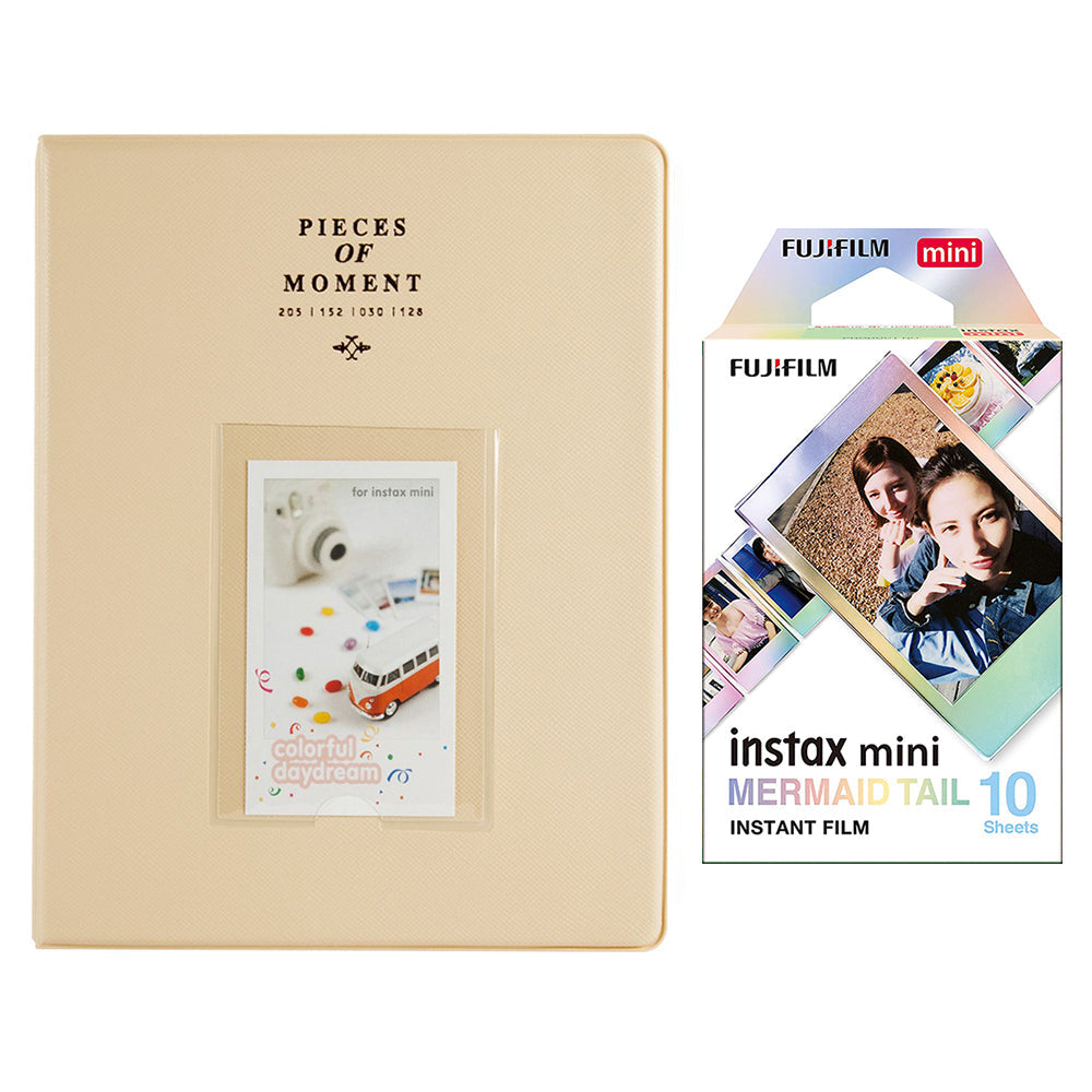 Fujifilm Instax Mini 10X1 mermaid tail Instant Film With 128-sheet Album for mini film Beige