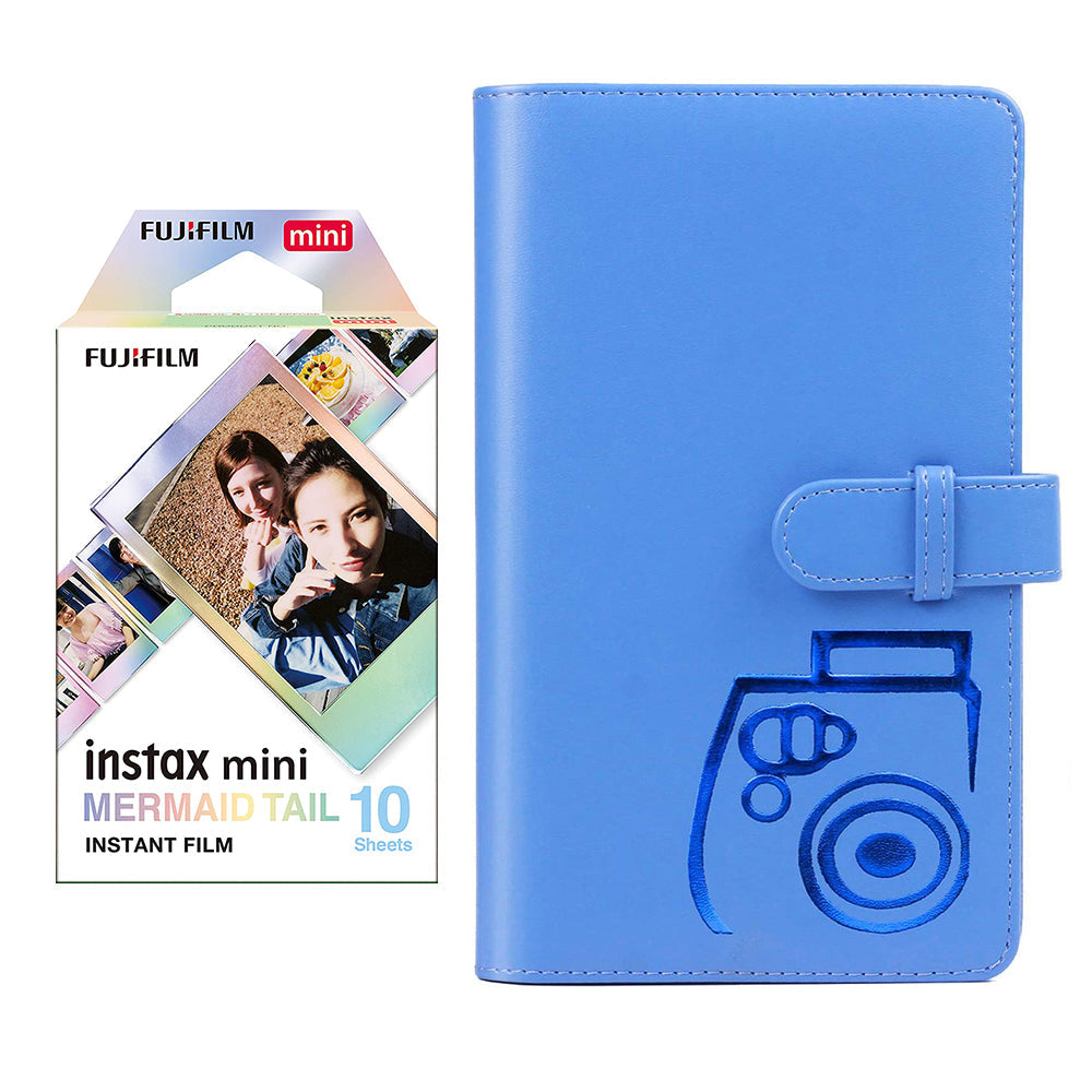 Fujifilm Instax Mini 10X1 mermaid tail Instant Film with 96-sheet Album for mini film Cobalt blue