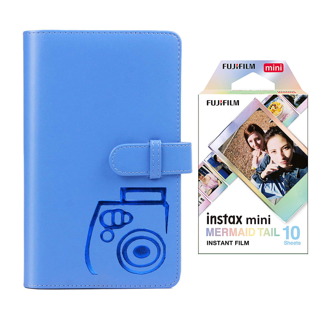 Fujifilm Instax Mini 10X1 mermaid tail Instant Film with 96-sheet Album for mini film Cobalt blue