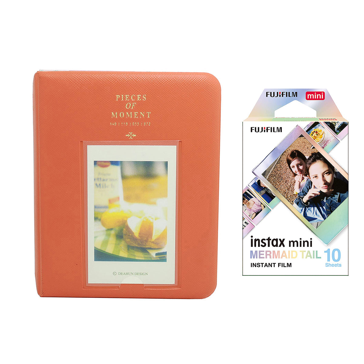 Fujifilm Instax Mini 10X1 mermaid tail Instant Film with Instax Time Photo Album 64 Sheets Orange
