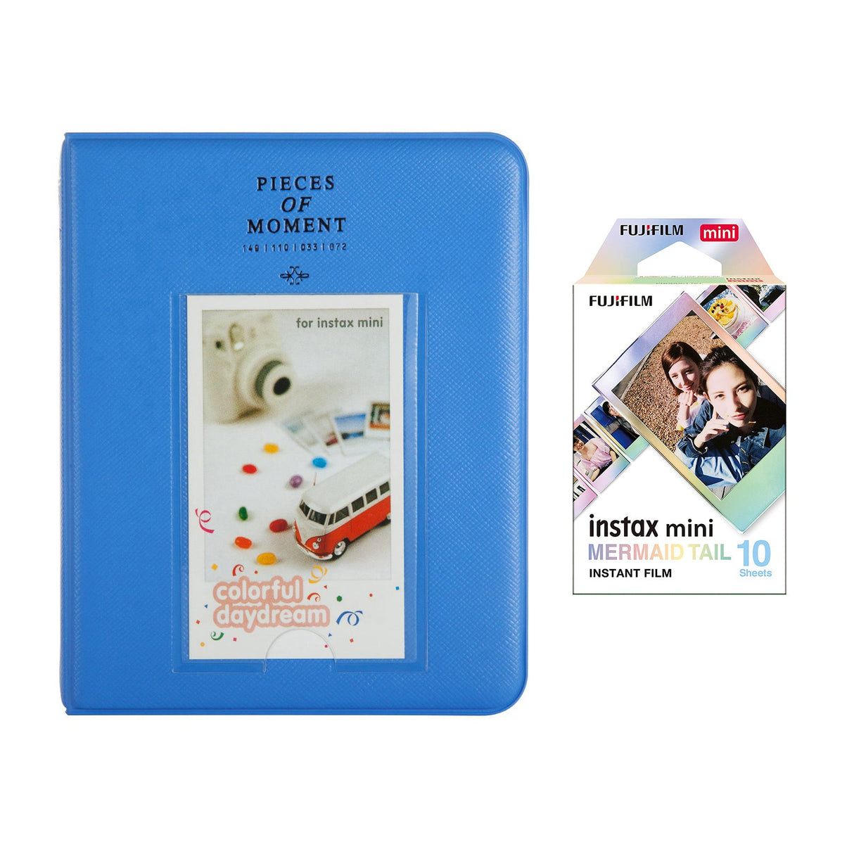 Fujifilm Instax Mini 10X1 mermaid tail Instant Film with Instax Time Photo Album 64 Sheets Cobalt blue