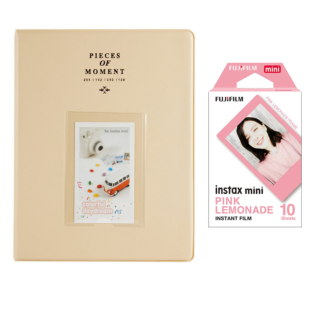 Fujifilm Instax Mini 10X1 pink lemonade Instant Film With 128-sheet Album for mini film Beige