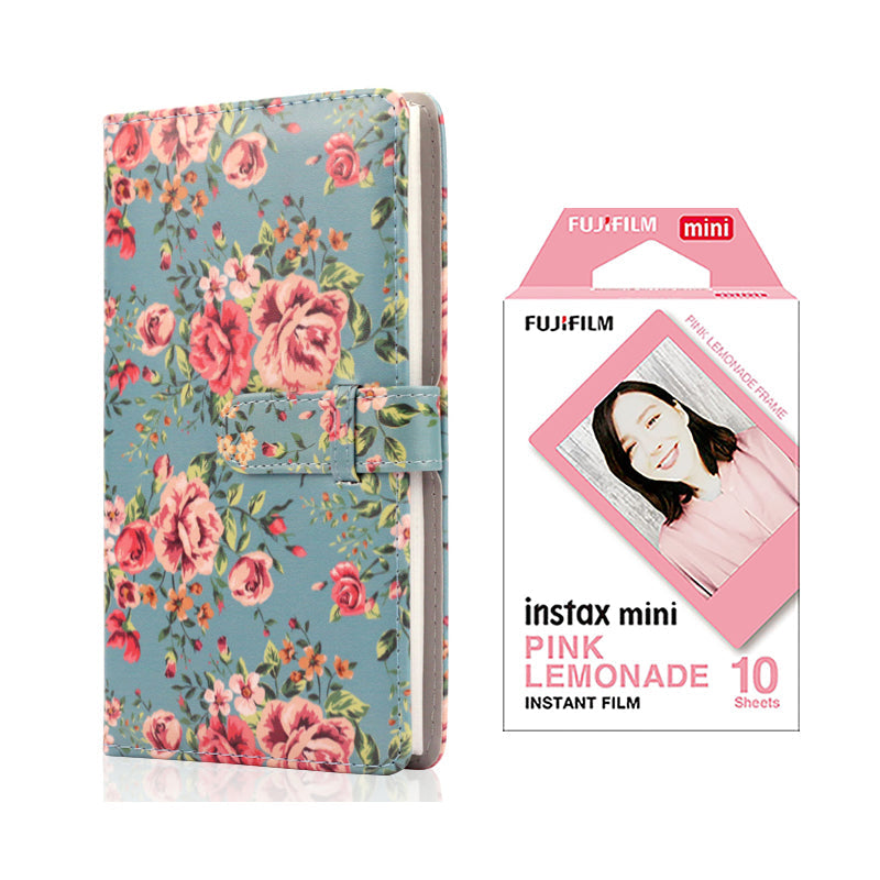 Fujifilm Instax Mini 10X1 pink lemonade Instant Film with 96-sheet Album for mini film Blue rose