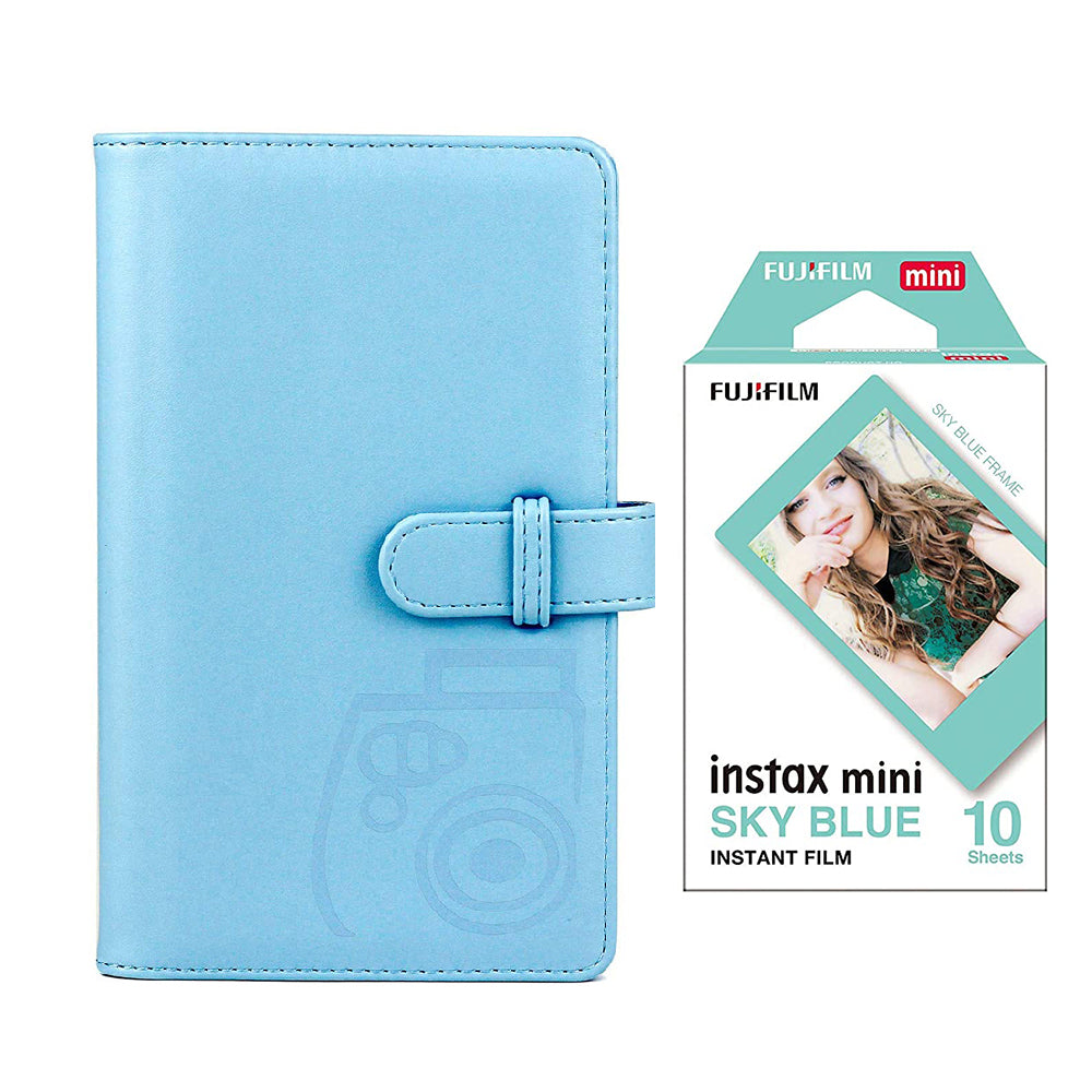 Fujifilm Instax Mini 10X1 sky blue Instant Film with 96-sheet Album for mini film Sky blue