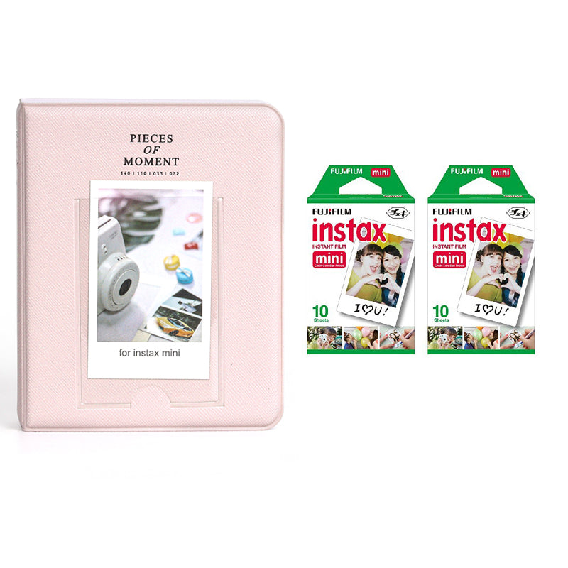 Fujifilm Instax Mini 10X2 Instant Film With 64-Sheets Album For Mini Film (3 inch) Blossom Pink