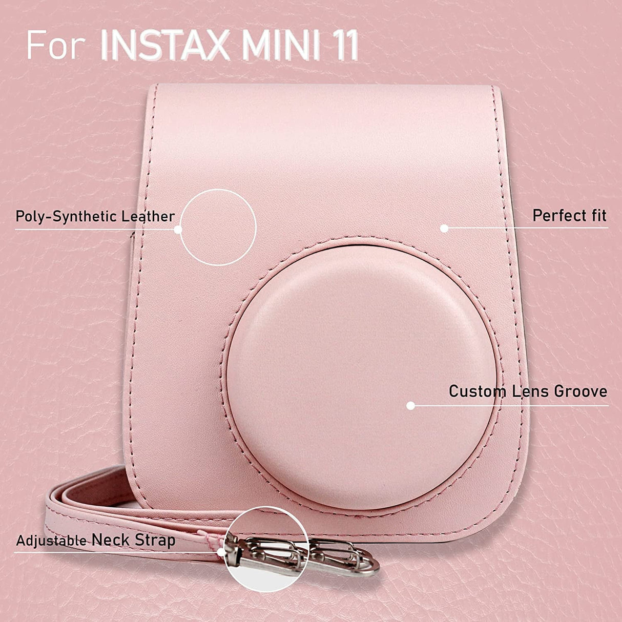 ZENKO MINI 11 INSTAX CAMERA POUCH BAG (Blush Pink)