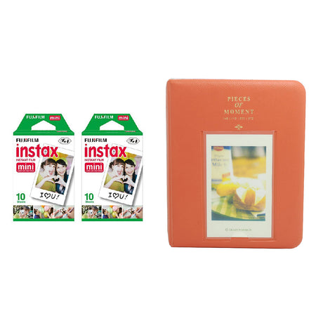 Fujifilm Instax Mini 2 Pack of 10 Sheets Instant Film with Instax Time Photo Album 64-Sheets Orange
