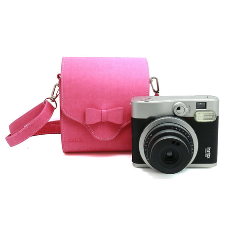 CAIUL Universal Carry Camera Bag With Shoulder Strap for Instant Camera, Compact Camera,Smartphone Printer Pink