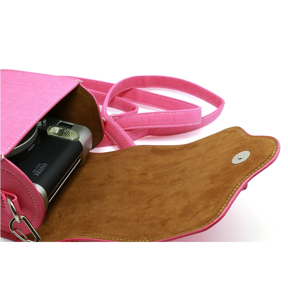 CAIUL Universal Carry Camera Bag With Shoulder Strap for Instant Camera, Compact Camera,Smartphone Printer Pink