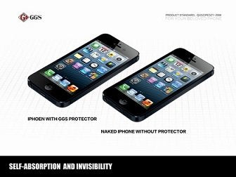 GGS 0.5mm SelfAdhesive Optical Glass LCD Screen Protector for APPLE IPHONE 5 Black