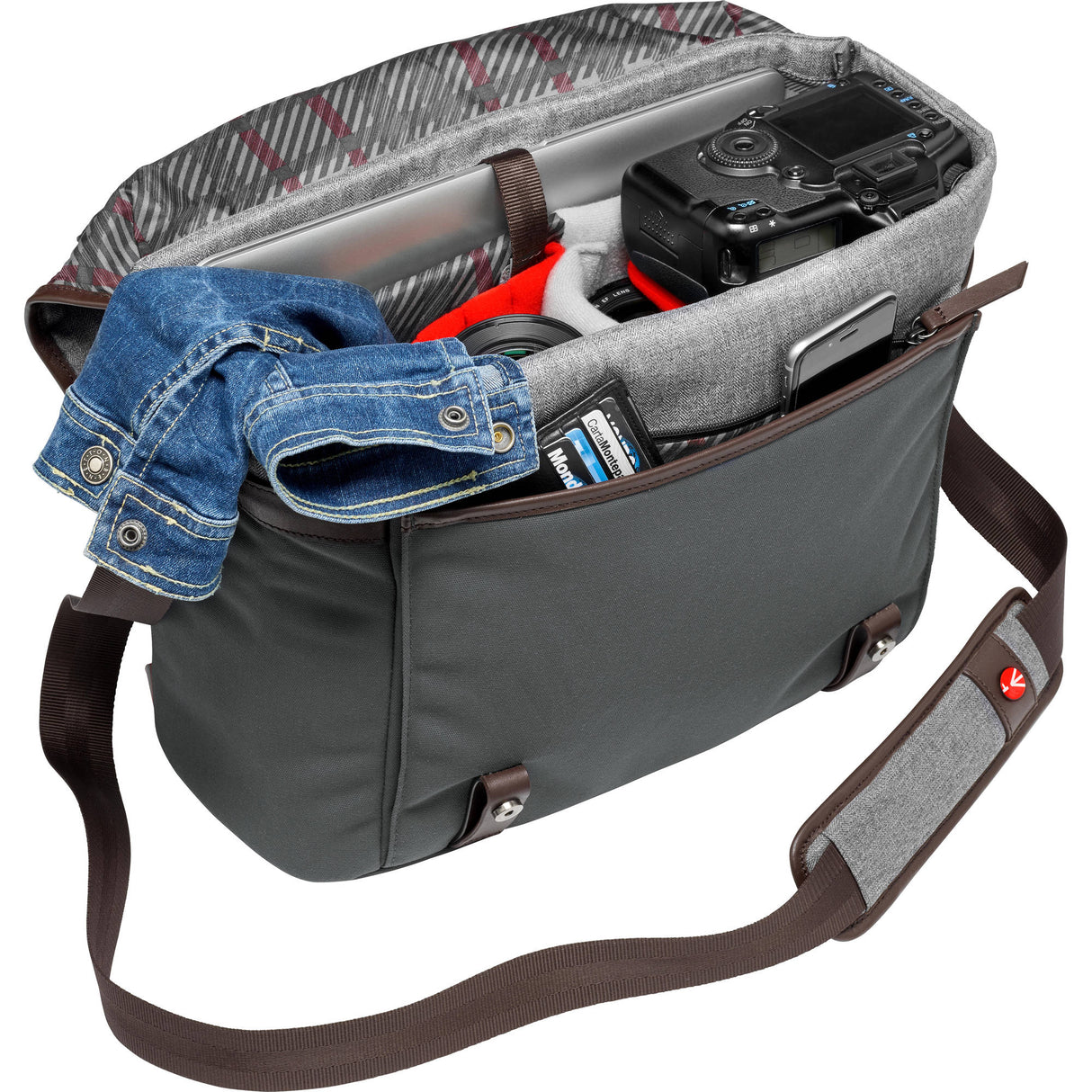Manfrotto Windsor Camera Messenger Bag (Medium, Gray)