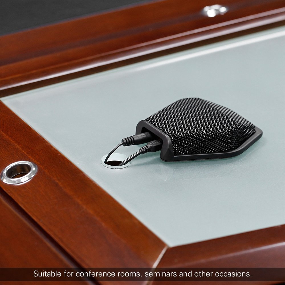 BOYA BY-MC2 Super-cardioid Condenser Conference Microphone with 3.5mm Audio Jack & 5V USB Interface 16ft Pickup Distance for Conference Room Seminars and Other Occasions