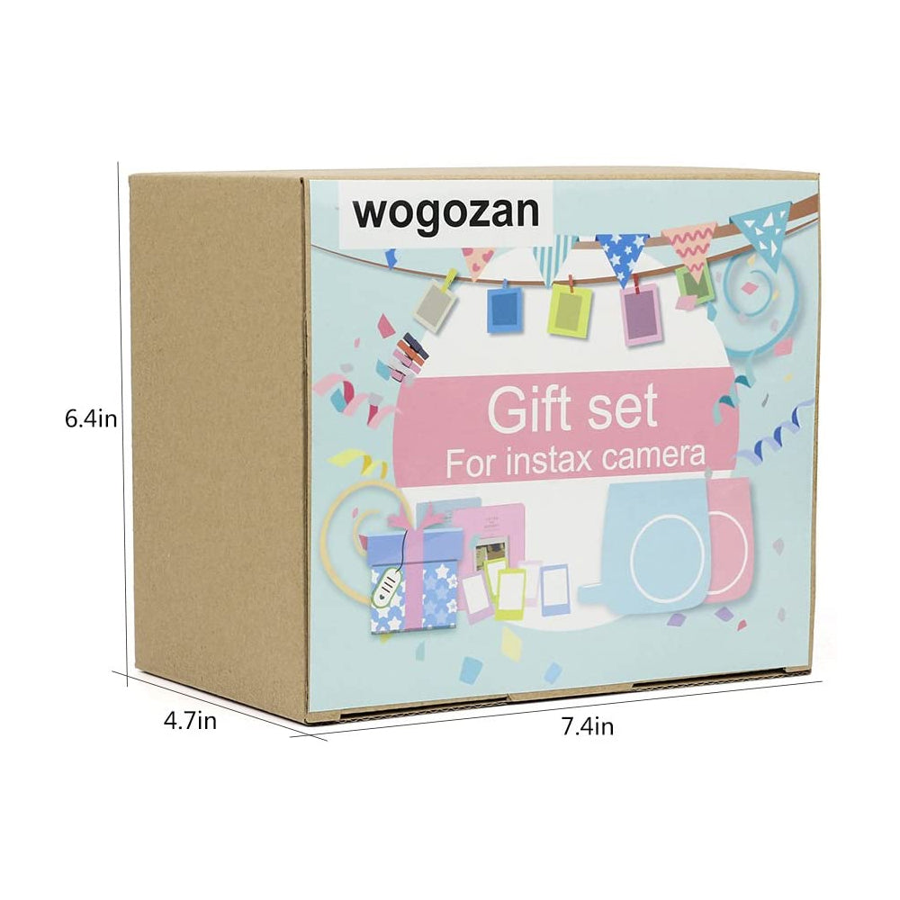 ZENKO Instax Mini 9/8 Camera Accessories Kit: Hand Strap/Film Album/Selfie Lens/Hanging + Creative Frames/Photo Stickers/Camera Sticks (Ash White kit)