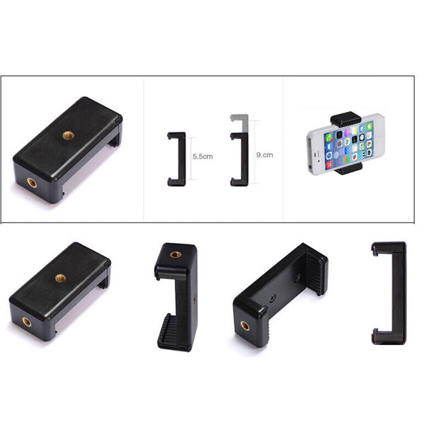 ZENKO Stand Clip Bracket Tripod/Mount Adapter for Mobile Holder Tripod Kit (Black, Supports Up to 500 g) Mobile Holder Set of 2 (Black)