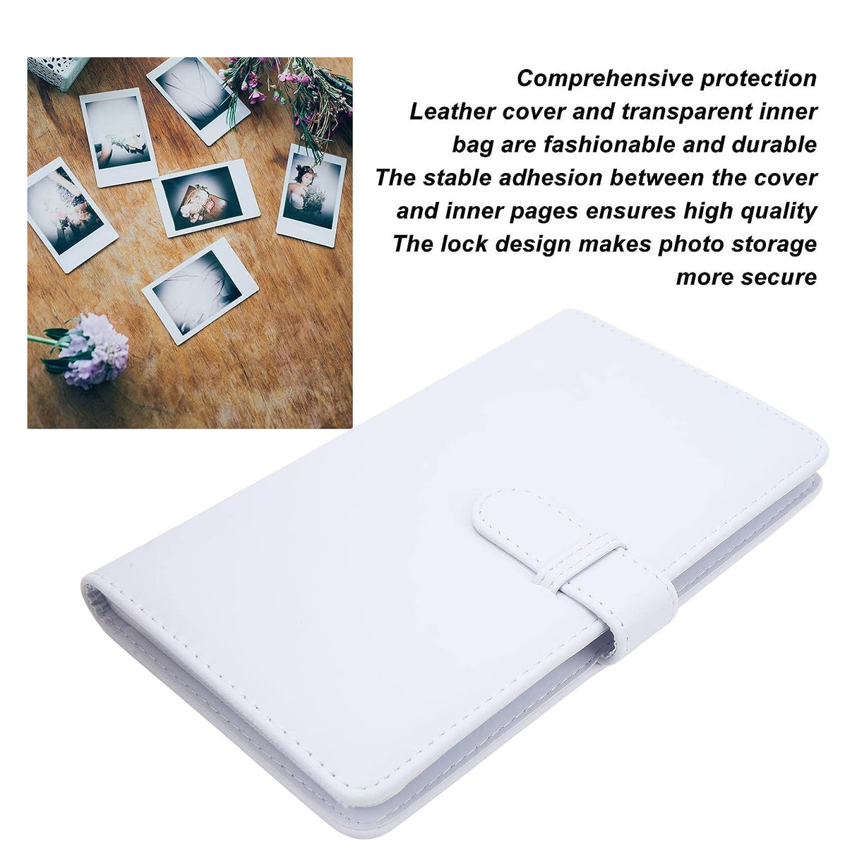 Zikkon Instax Mini Compatible 108 sheet Album for Fujifilm Instax Mini Film Clay White