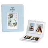 Zikkon Compatible 64 sheet Album for Fujifilm Instax Mini Film (3 inch) Pastel Blue