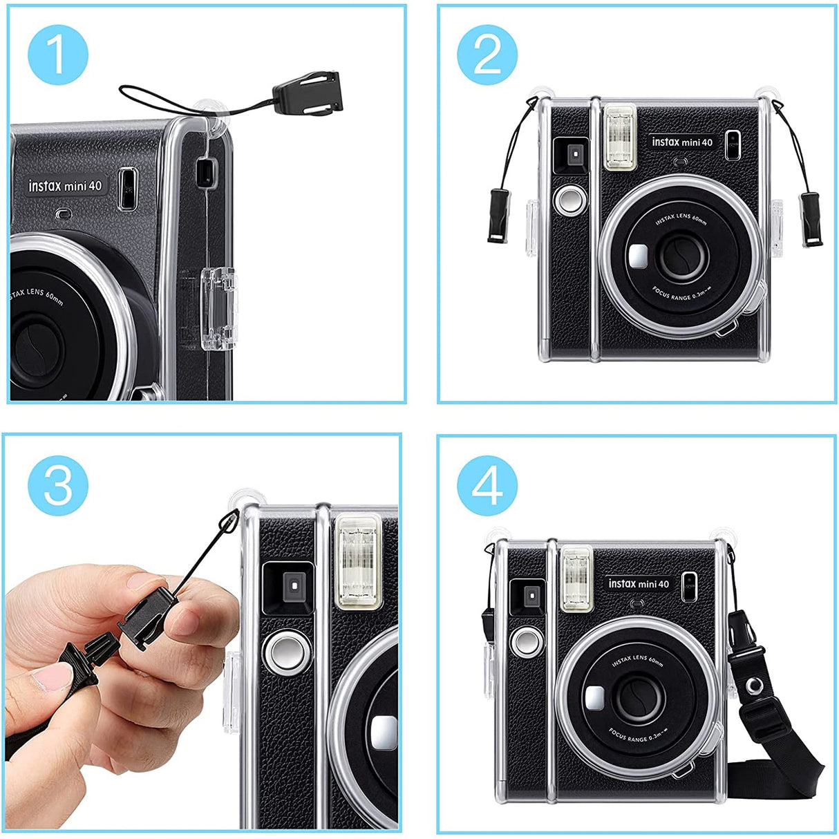 Zenko Compatible Mini 40 Camera Case Bag for Fujifilm Instax Mini 40 Camera (Clear)