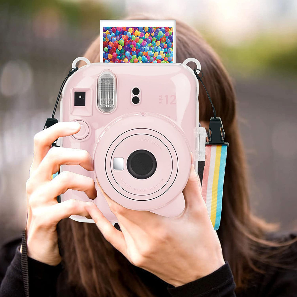 ZIKKON Instax Mini 12 Crystal case with Crystal strap