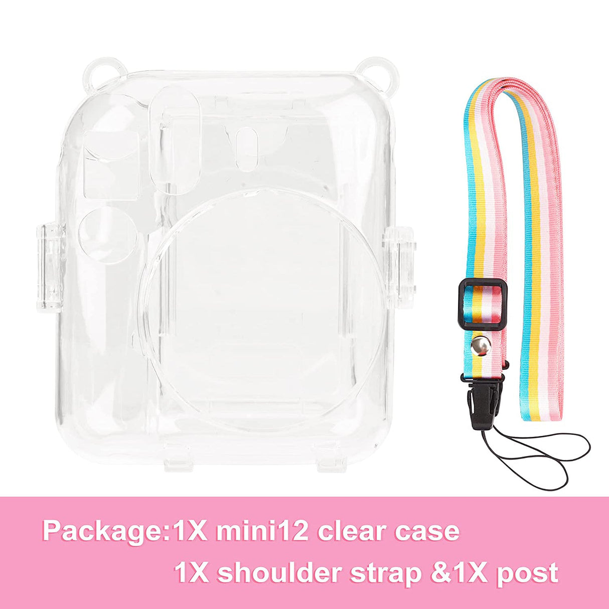 ZIKKON Instax Mini 12 Crystal case with Crystal strap