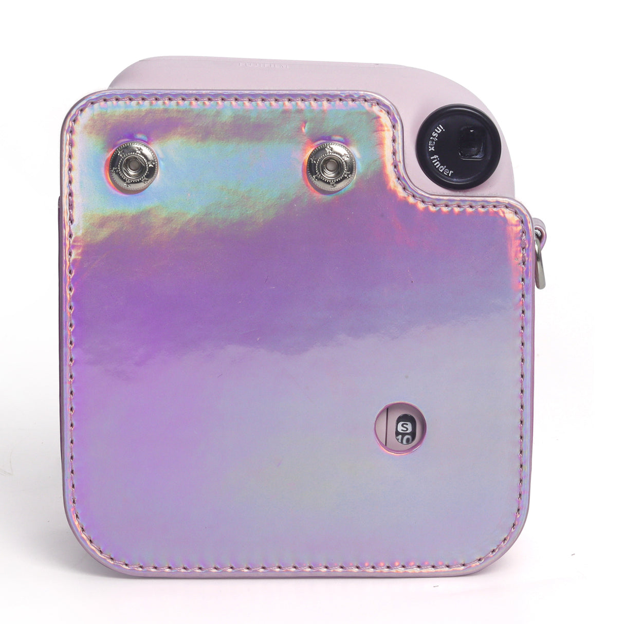 Zikkon Instax Mini 12 Protective Camera Case PU Leather Carrying Bag Holographic pink