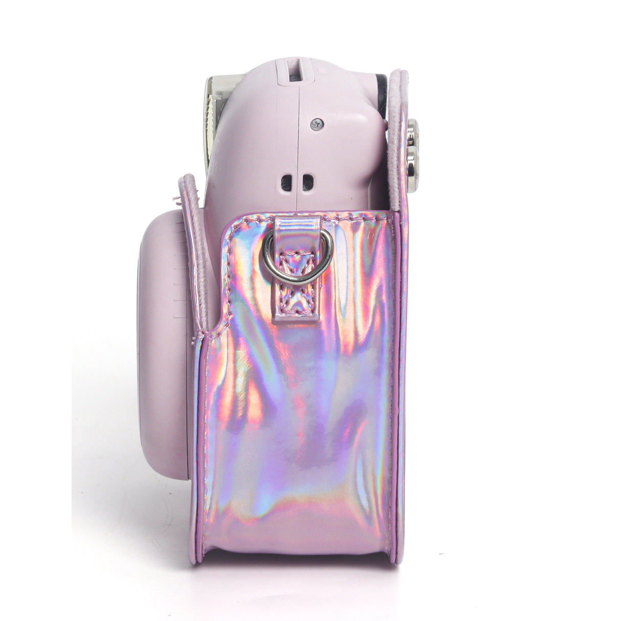 Zikkon Instax Mini 12 Protective Camera Case PU Leather Carrying Bag Holographic pink