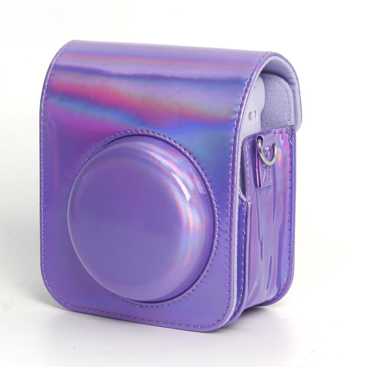 Zikkon Instax Mini 12 Protective Camera Case PU Leather Carrying Bag Holographic purple