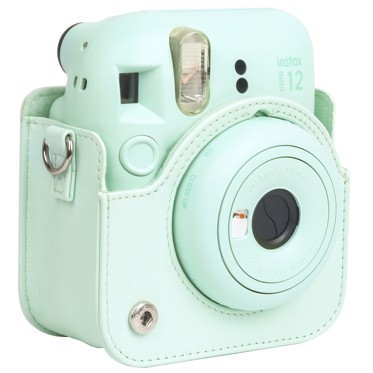 Zikkon Instax Mini 12 Protective Camera Case PU Leather Carrying Bag Mint Green