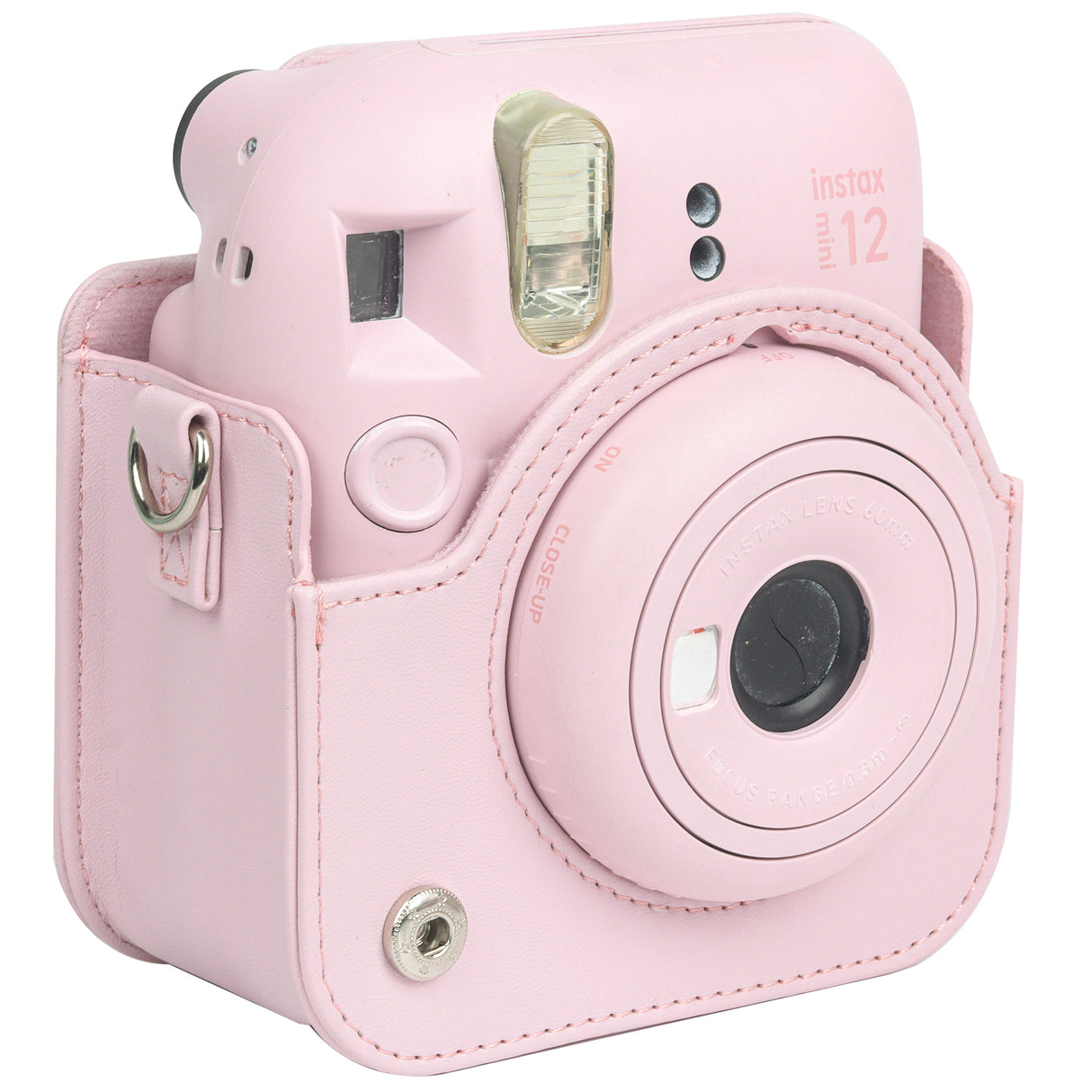 Zikkon Instax Mini 12 Protective Camera Case PU Leather Carrying Bag Blossom Pink