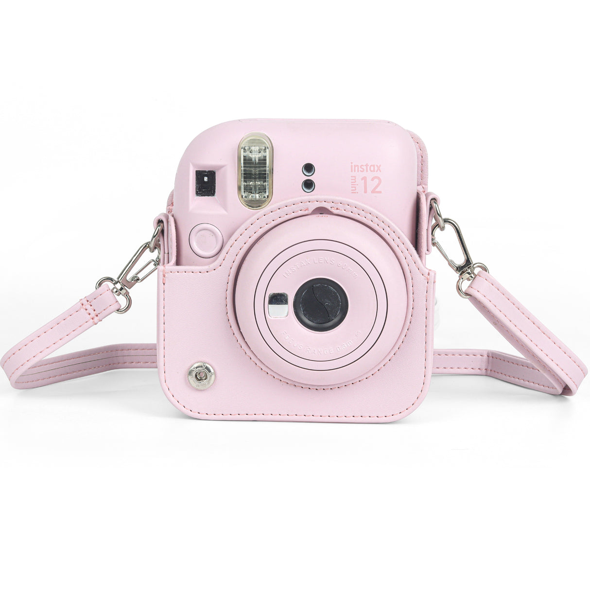 Zikkon Instax Mini 12 Protective Camera Case PU Leather Carrying Bag Blossom Pink