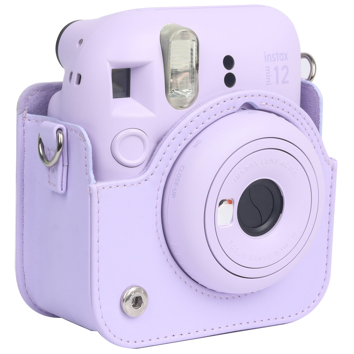 Zikkon Instax Mini 12 Protective Camera Case PU Leather Carrying Bag Lilac Purple