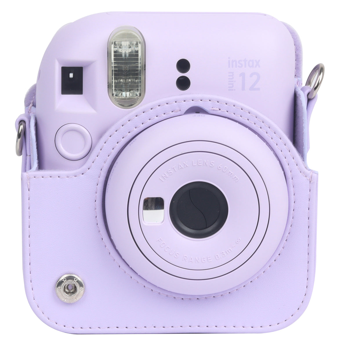 Zikkon Instax Mini 12 Protective Camera Case PU Leather Carrying Bag Lilac Purple