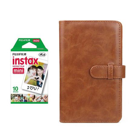 fujifilm Instax Mini 10X1 Instant Film With 96 pocket Album For Mini Film (3 inch) Brown