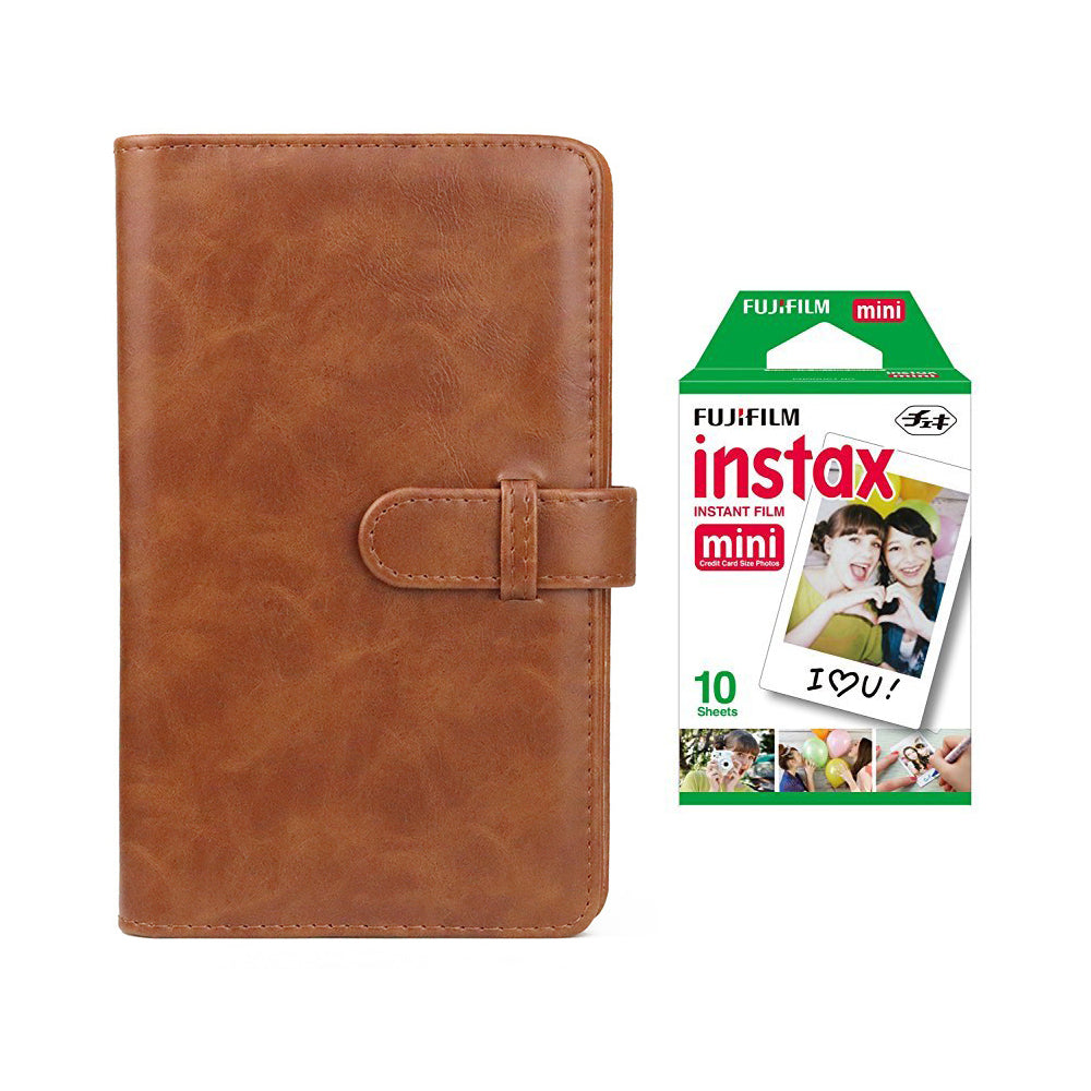 fujifilm Instax Mini 10X1 Instant Film With 96 pocket Album For Mini Film (3 inch) Brown