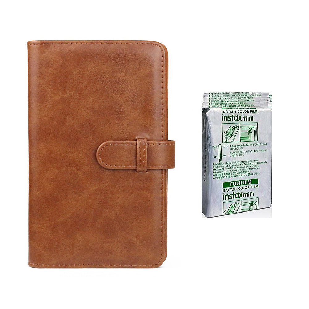 fujifilm Instax Mini 10X1 Instant Film With 96 pocket Album For Mini Film (3 inch) Brown