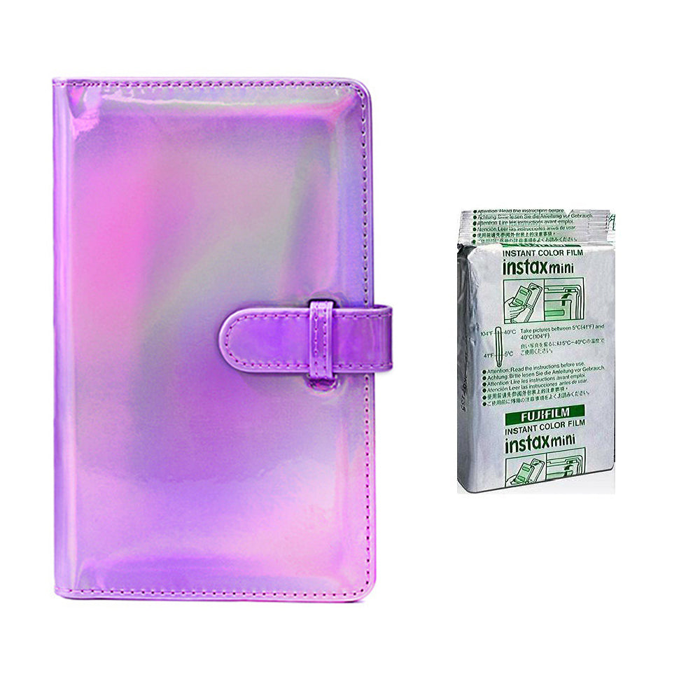 fujifilm Instax Mini 10X1 Instant Film With 96 pocket Album For Mini Film (3 inch) Iridescent purple