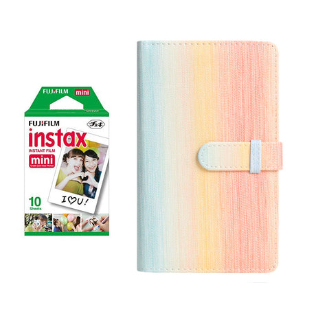 fujifilm Instax Mini 10X1 Instant Film With 96 pocket Album For Mini Film (3 inch) Rainbow color
