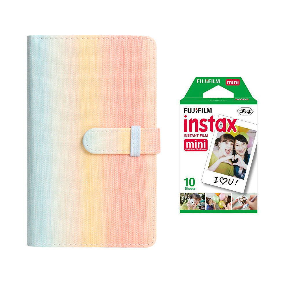 fujifilm Instax Mini 10X1 Instant Film With 96 pocket Album For Mini Film (3 inch) Rainbow color