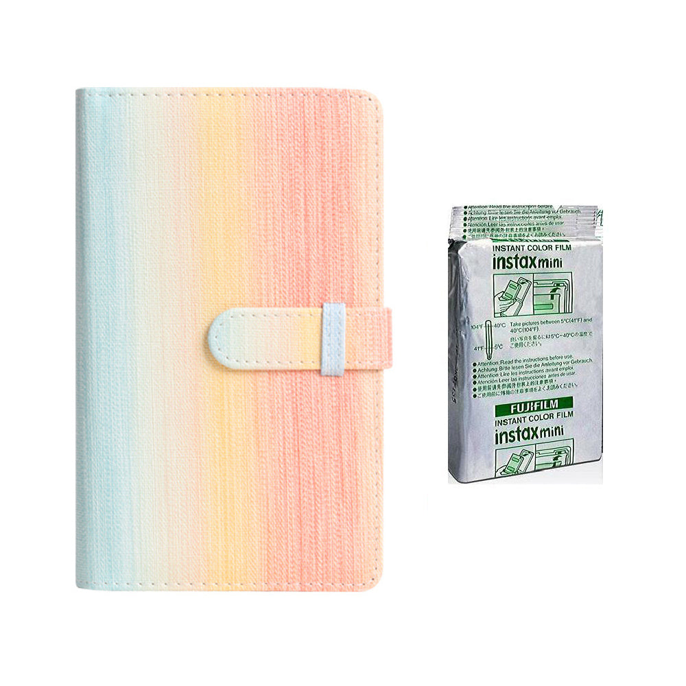 fujifilm Instax Mini 10X1 Instant Film With 96 pocket Album For Mini Film (3 inch) Rainbow color