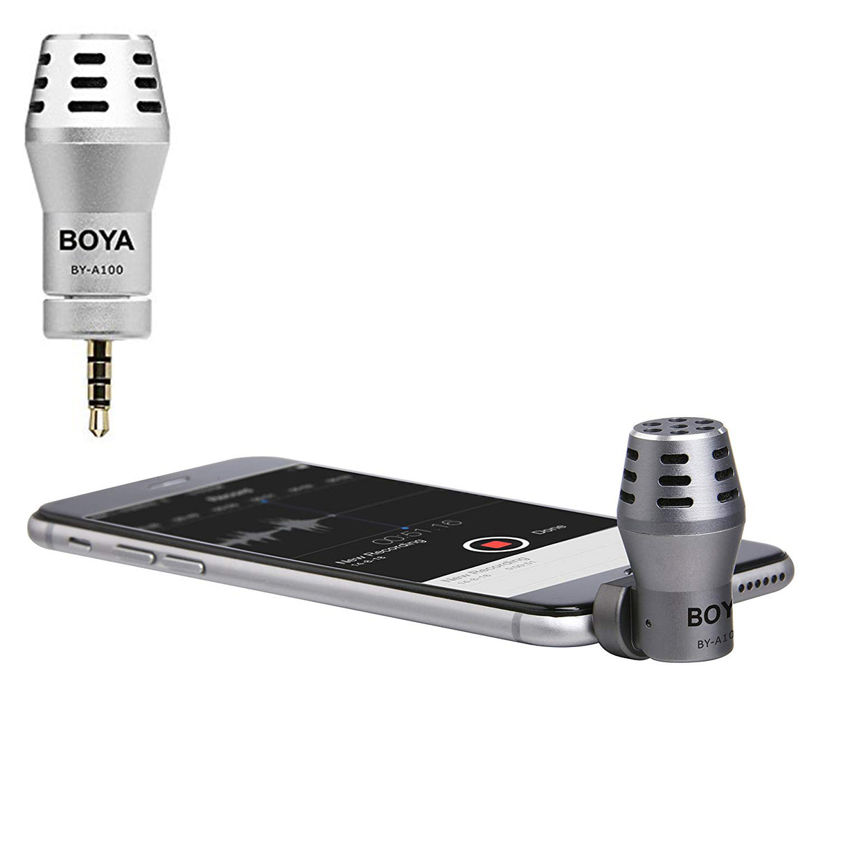 BOYA BY-A100 Omni Directional Condenser Microphone for IOS Android Smartphones ( Grey)