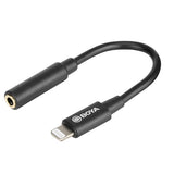 BOYA BY-K3 6cm 3.5mm Female TRRS to Male Lightning Adapter Cable