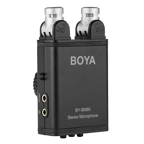Boya By-SM80 Stereo Video Microphone Condenser with Windshield for Canon Nikon DSLR Camera Camcorder