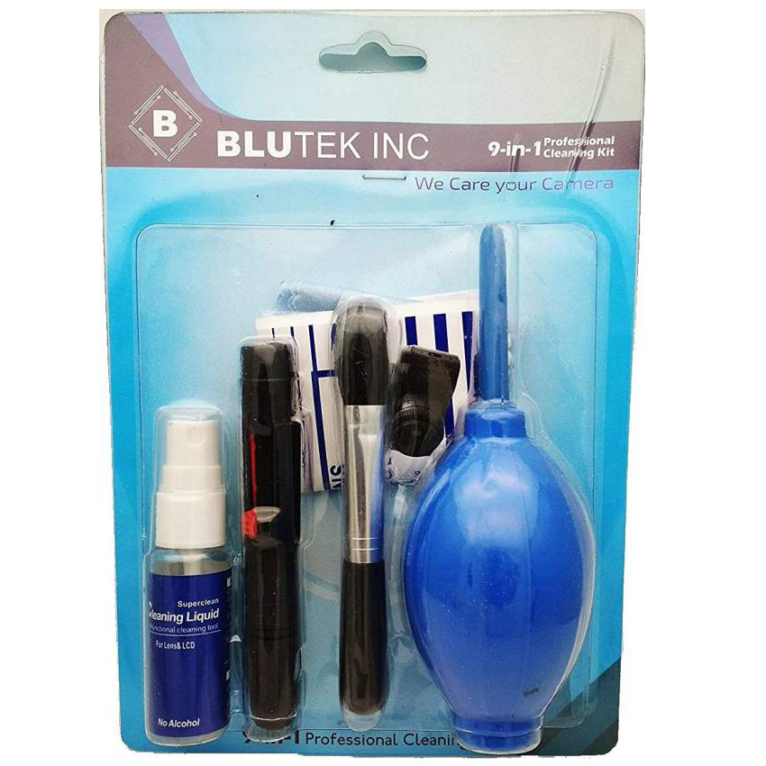 Blutek New Professional Clean Pro 9 IN 1 Multi-Purpose Cleaning Kit for Cameras, Lenses, Binoculars