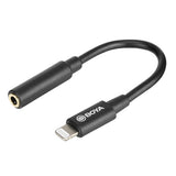 Boya BY-m1 Pro with BY-K3 3.5mm Female TRRS to Male Lightning Adapter Cable compatible with iphone 13, 12, 11 and 10