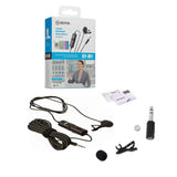 BOYA By-m1 3.5mm Electret Condenser Microphone with 1/4" Adapter for Smartphones, DSLR, Camcorders Microphone