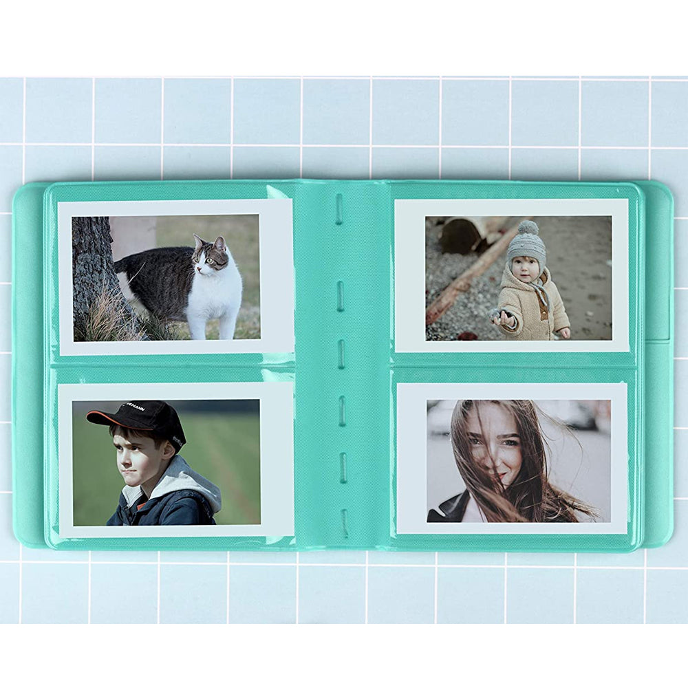 CAIUL 64 Pockets Mini Photo Album Mint Green