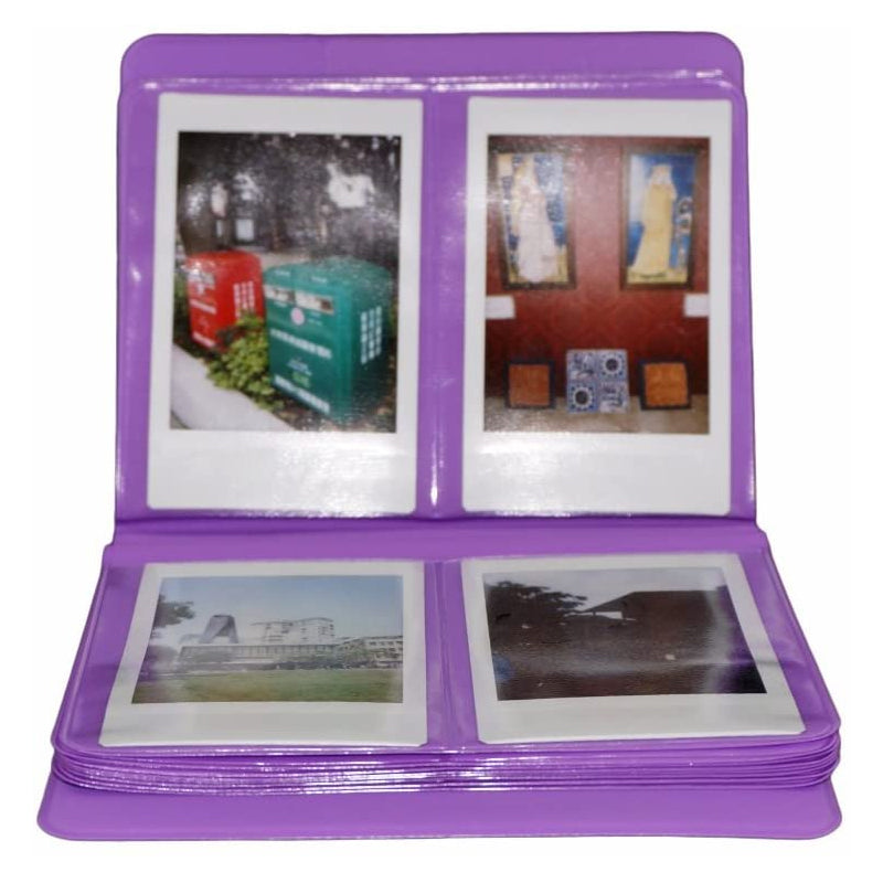 CAIUL 64 Pockets Mini Photo Album Violet Purple