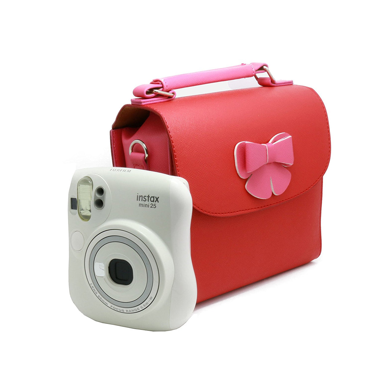 CAIUL Butterfly PU Case Bag for Fujinfilm Mini 11 9 8 50s 90 7s 25 Red